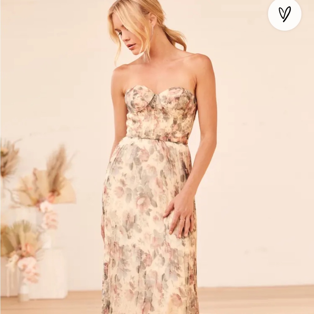 Lulu’s Most Beautiful Day Ivory Multi Floral Print Organza Maxi Dress